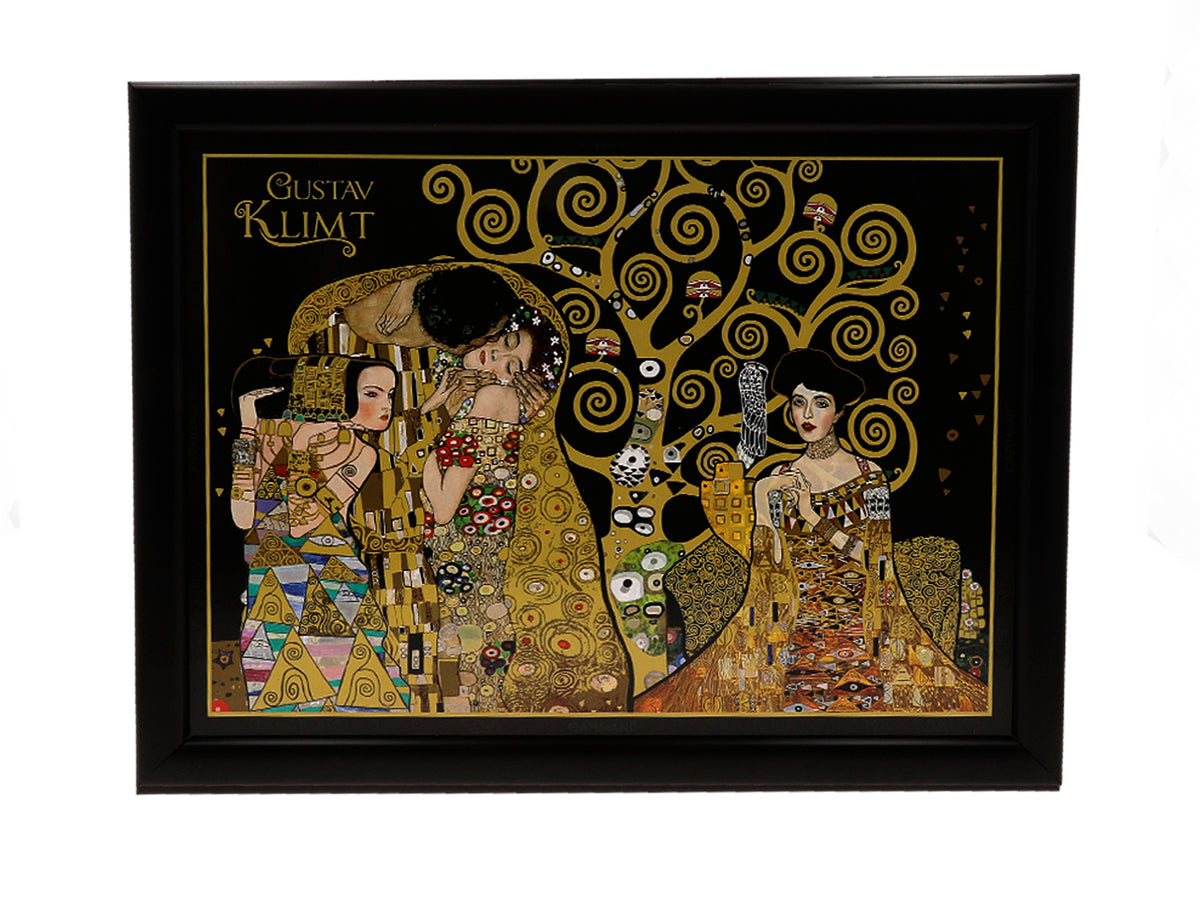 Laptop-Unterlage G. Klimt, Collage (CARMANI) mit Möglichkeit zur Personalisierung durch Gravur, ideal als Geschenk, Maße 30.5x40.5cm, stilvoll und bequem für die Arbeit auf den Knien