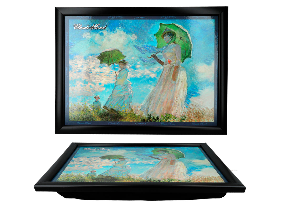 Laptop-Unterlage C. Monet, Frau mit Sonnenschirm, personalisiert mit Möglichkeit zur Gravur, elegant und künstlerisch, 30.5x40.5cm, ideal als Geschenk