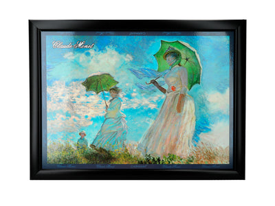 Laptop-Unterlage C. Monet, Frau mit Sonnenschirm, personalisiert mit Möglichkeit zur Gravur, elegant und künstlerisch, 30.5x40.5cm, ideal als Geschenk