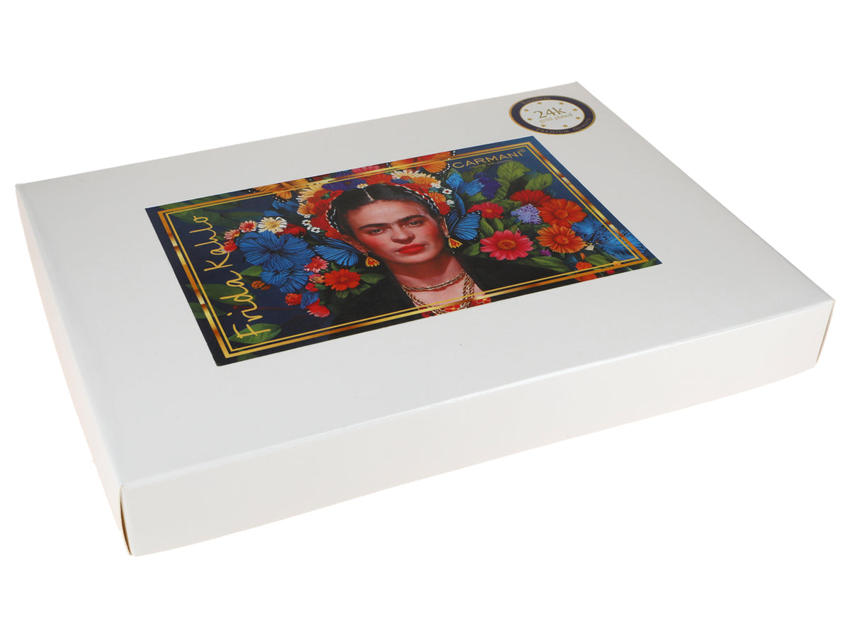 Set aus 6 mit 24K Gold beschichteten Löffelchen F. Kahlo mit Möglichkeit zur Personalisierung durch Gravur - elegantes Besteck als Geschenk, 13 cm, CARMANI
