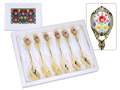Set mit 6 Löffelchen, mit 24K Gold beschichtete Löffelchen