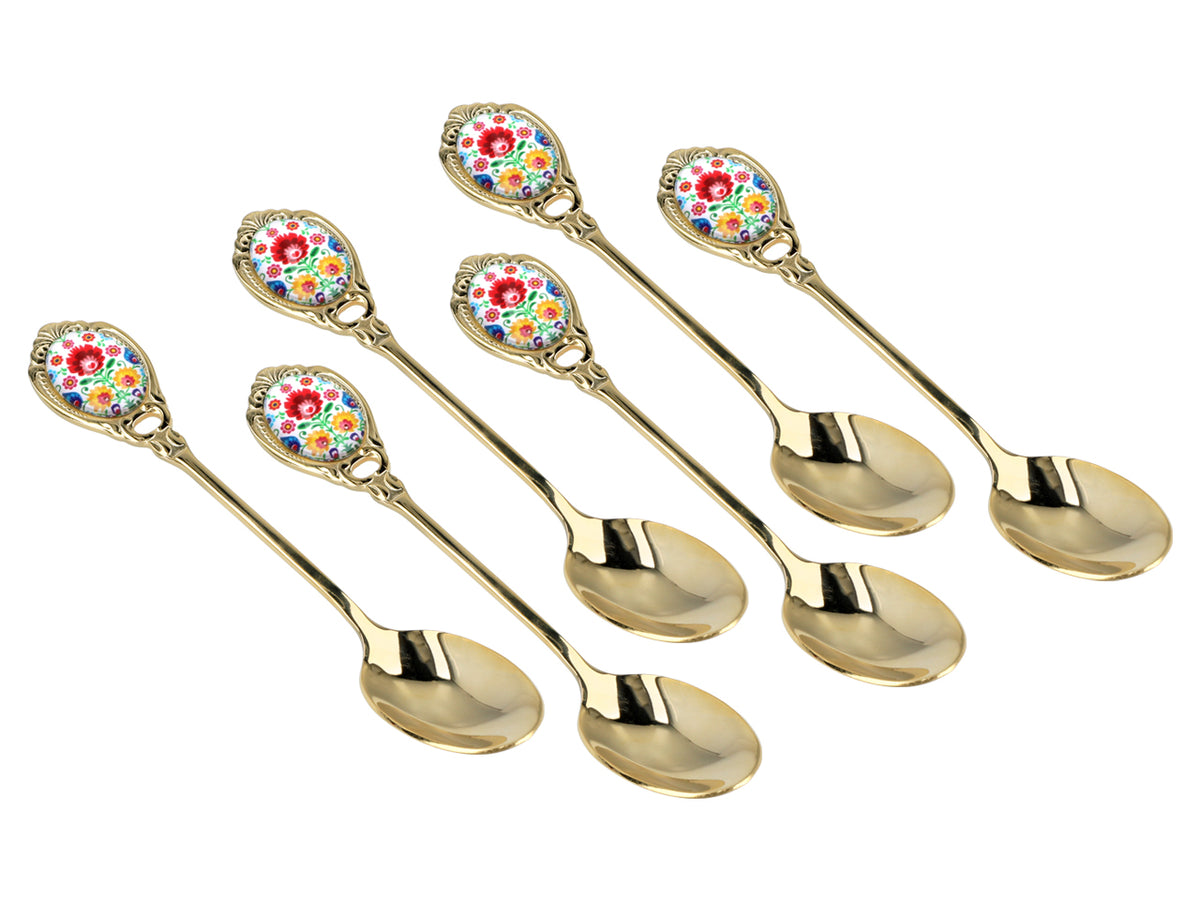 Set mit 6 Löffelchen, mit 24K Gold beschichtete Löffelchen