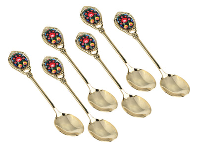 Mit 24K Gold beschichtete Löffelchen Kujawskie, schwarz