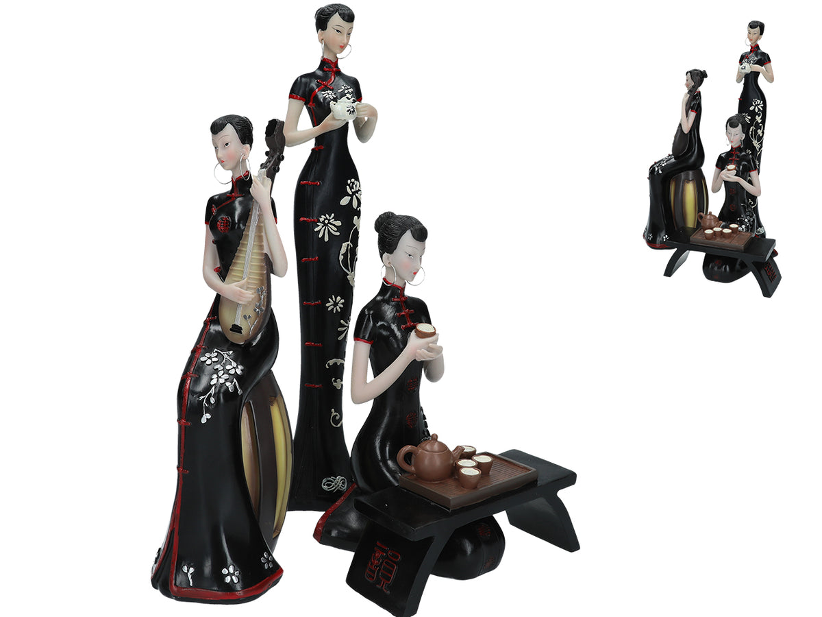 Geisha-Figur mit Möglichkeit zur Personalisierung durch Gravur, Höhe von 21 cm bis 33 cm, ideal als Geschenk