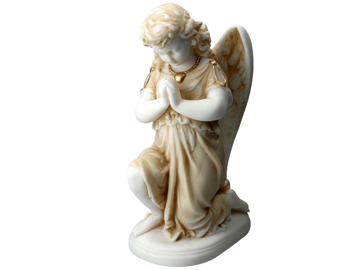 Betender Engel aus Alabaster - Alabasterfigur 25cm mit Möglichkeit zur Personalisierung durch Gravur