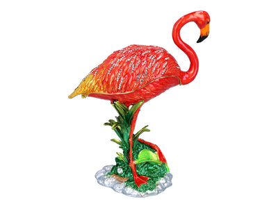 Metallschatulle Flamingo mit Möglichkeit zur Personalisierung durch Gravur, dekorativ, ideal als Geschenk, 22 cm hoch
