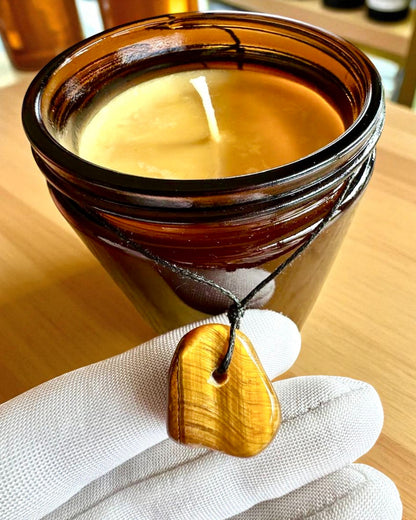 Intentionale Kerze Tigerkraft – Selbstbewusstsein und Wohlstand, 250 ml, Möglichkeit zur Personalisierung des Deckels als Geschenk