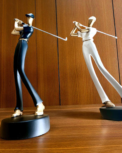 Golfspielerfigur „Swing Elegance”, 24 cm hoch, dekorativ mit Gravurmöglichkeit als Geschenk