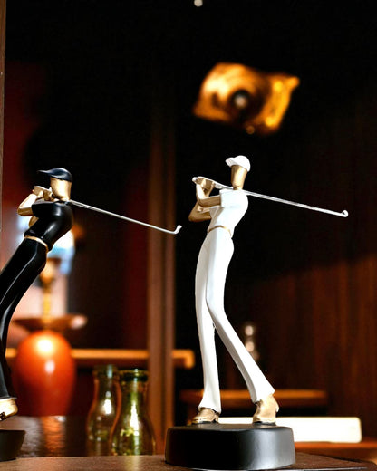 Golfspielerfigur „Swing Elegance”, 24 cm hoch, dekorativ mit Gravurmöglichkeit als Geschenk