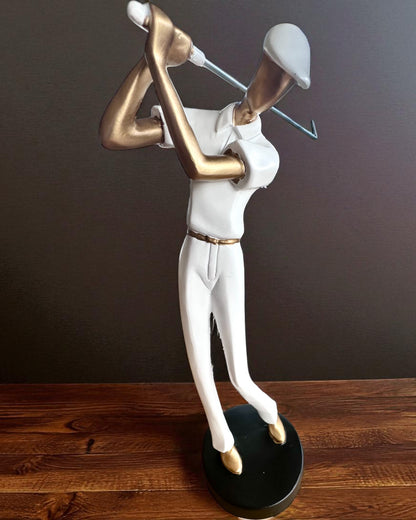 Golfspielerfigur „Swing Elegance”, 24 cm hoch, dekorativ mit Gravurmöglichkeit als Geschenk