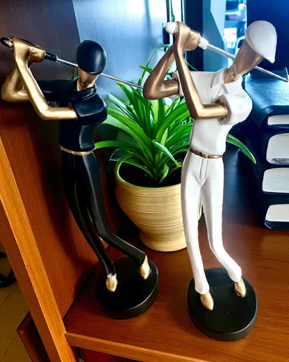 Golfspielerfigur „Swing Elegance”, 24 cm hoch, dekorativ mit Gravurmöglichkeit als Geschenk