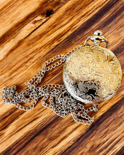 Taschenuhr "Goldener Anker" - Personalisierung als Geschenk mit Gravur
