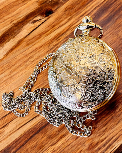 Taschenuhr "Goldener Anker" - Personalisierung als Geschenk mit Gravur