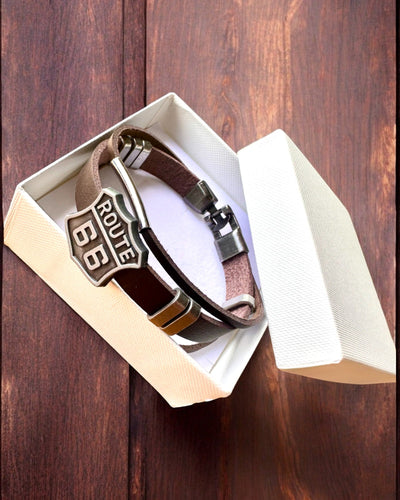 Reisearmband Route 66 - Möglichkeit zur Personalisierung mit Gravur