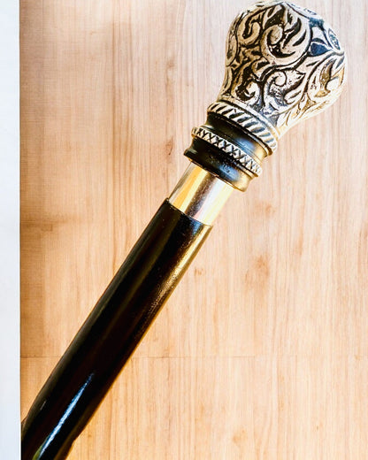 Spazierstock "Majestätsstock" aus Holz, handgefertigt, Gravur möglich, 2 Varianten zur Auswahl