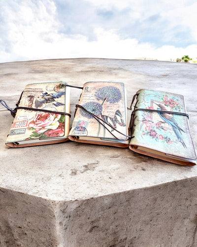 Vintage Memoire Notizbuch mit personalisierter Gravur - 3 Designs zur Auswahl, Notizbuch als Geschenk