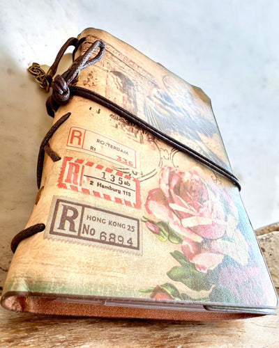 Vintage Memoire Notizbuch mit personalisierter Gravur - 3 Designs zur Auswahl, Notizbuch als Geschenk