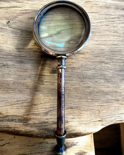 Messinglupe Navigator 1941 mit Ledertasche – Handgefertigt, Premium, personalisierbar als Geschenk