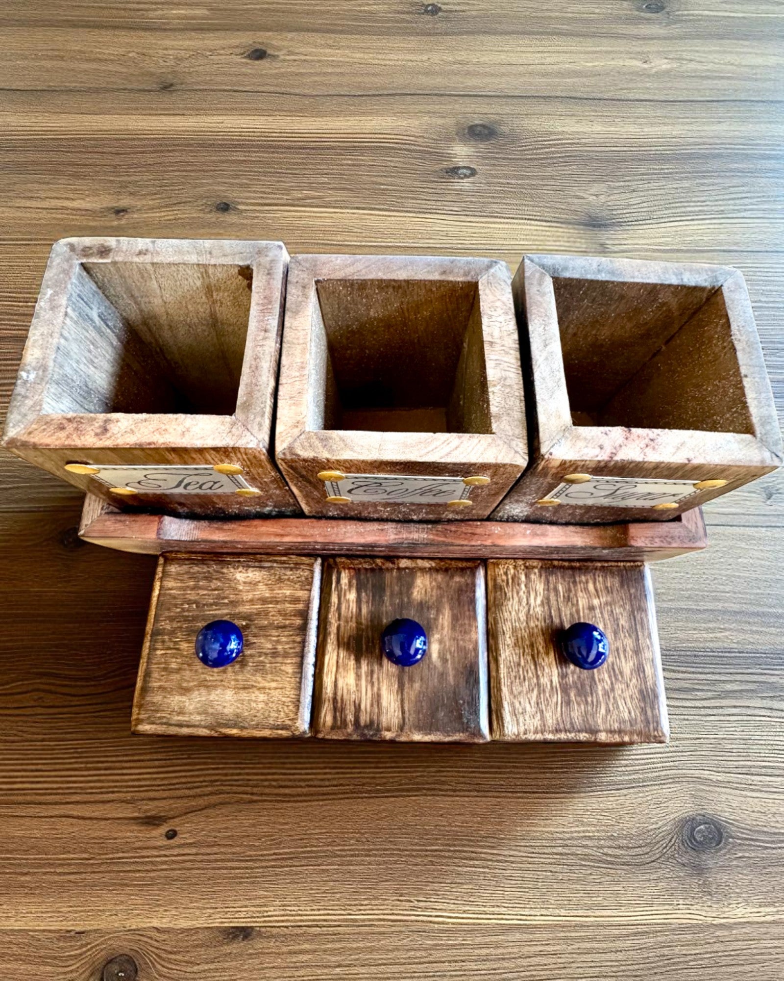 Set Royal Trio – Tee, Kaffee, Zucker aus Shisham-Holz, handgefertigt, mit Gravuroption als Geschenk