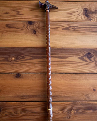 Spazierstock - WIKING mit einem Kopf in Form eines Kriegshammers, Möglichkeit der Personalisierung mit Gravur als Geschenk