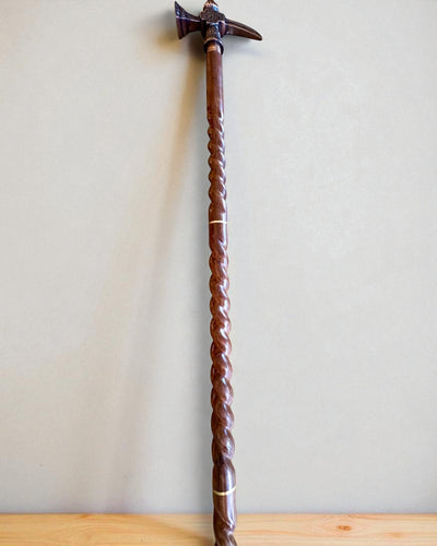 Spazierstock - WIKING mit einem Kopf in Form eines Kriegshammers, Möglichkeit der Personalisierung mit Gravur als Geschenk