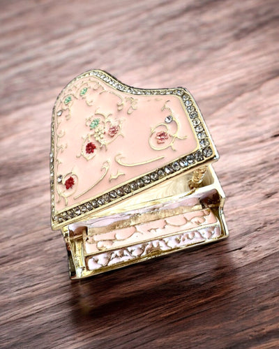 Elegante Schmuckschatulle "Mini-Klavier - Rosen der Klassik" - mit Gravuroption als Geschenk