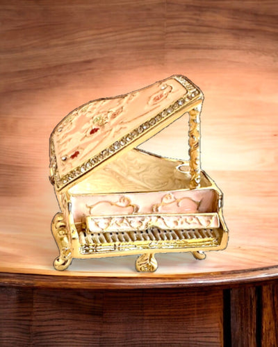 Elegante Schmuckschatulle "Mini-Klavier - Rosen der Klassik" - mit Gravuroption als Geschenk