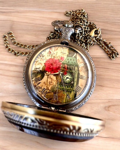 Taschenuhr "Vintage Charm" mit Gravur zur Personalisierung als Geschenk
