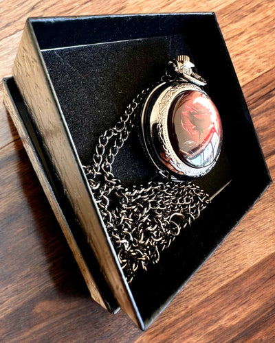Taschenuhr Nachtrose, Möglichkeit zur Personalisierung mit Gravur als Geschenk