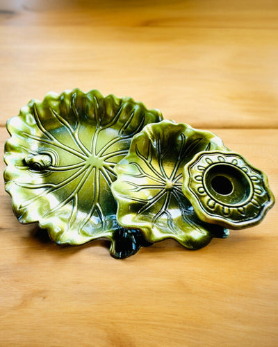 Eleganter Metallhalter für Räucherstäbchen Lotusblatt - 4 Varianten zur Auswahl, Möglichkeit der Personalisierung mit Gravur als Geschenk