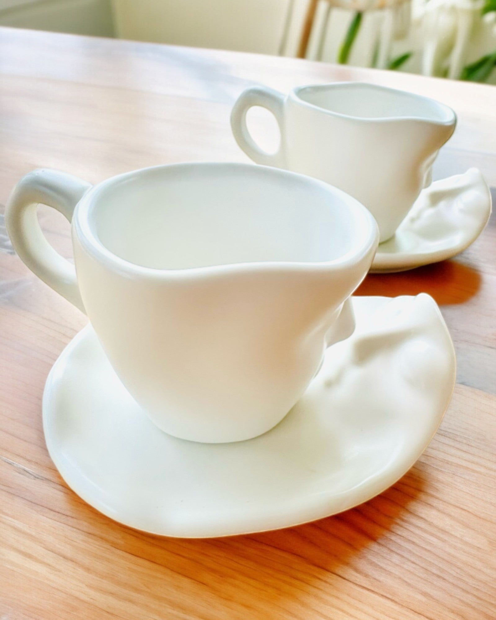 Elegante Keramiktassen „Maska“ – Set mit 2 Stück - Möglichkeit zur Personalisierung mit Gravur als Geschenk