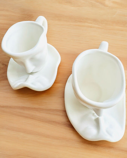 Elegante Keramiktassen „Maska“ – Set mit 2 Stück - Möglichkeit zur Personalisierung mit Gravur als Geschenk