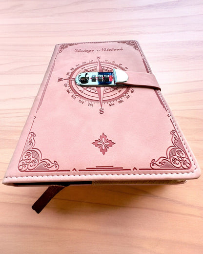 Geheimes Notizbuch A5 Vintage mit Zahlenschloss - Wählen Sie Ihren Stil, Personalisierung mit Gravur als Geschenk