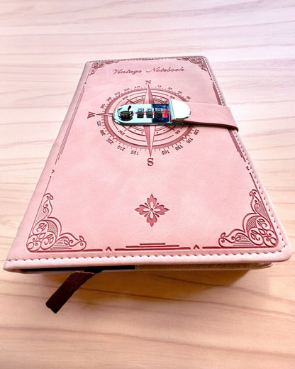 Geheimes Notizbuch A5 Vintage mit Zahlenschloss - Wählen Sie Ihren Stil, Personalisierung mit Gravur als Geschenk