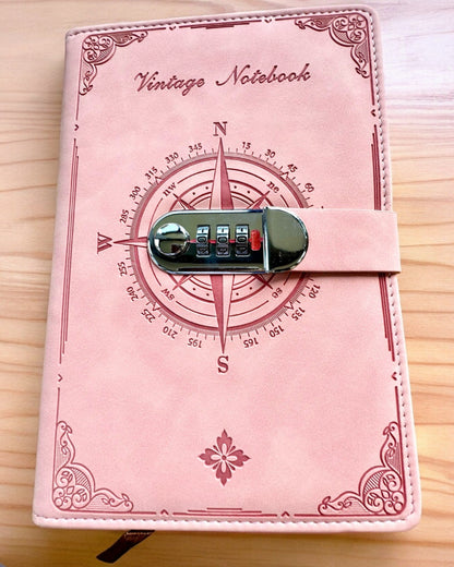 Geheimes Notizbuch A5 Vintage mit Zahlenschloss - Wählen Sie Ihren Stil, Personalisierung mit Gravur als Geschenk