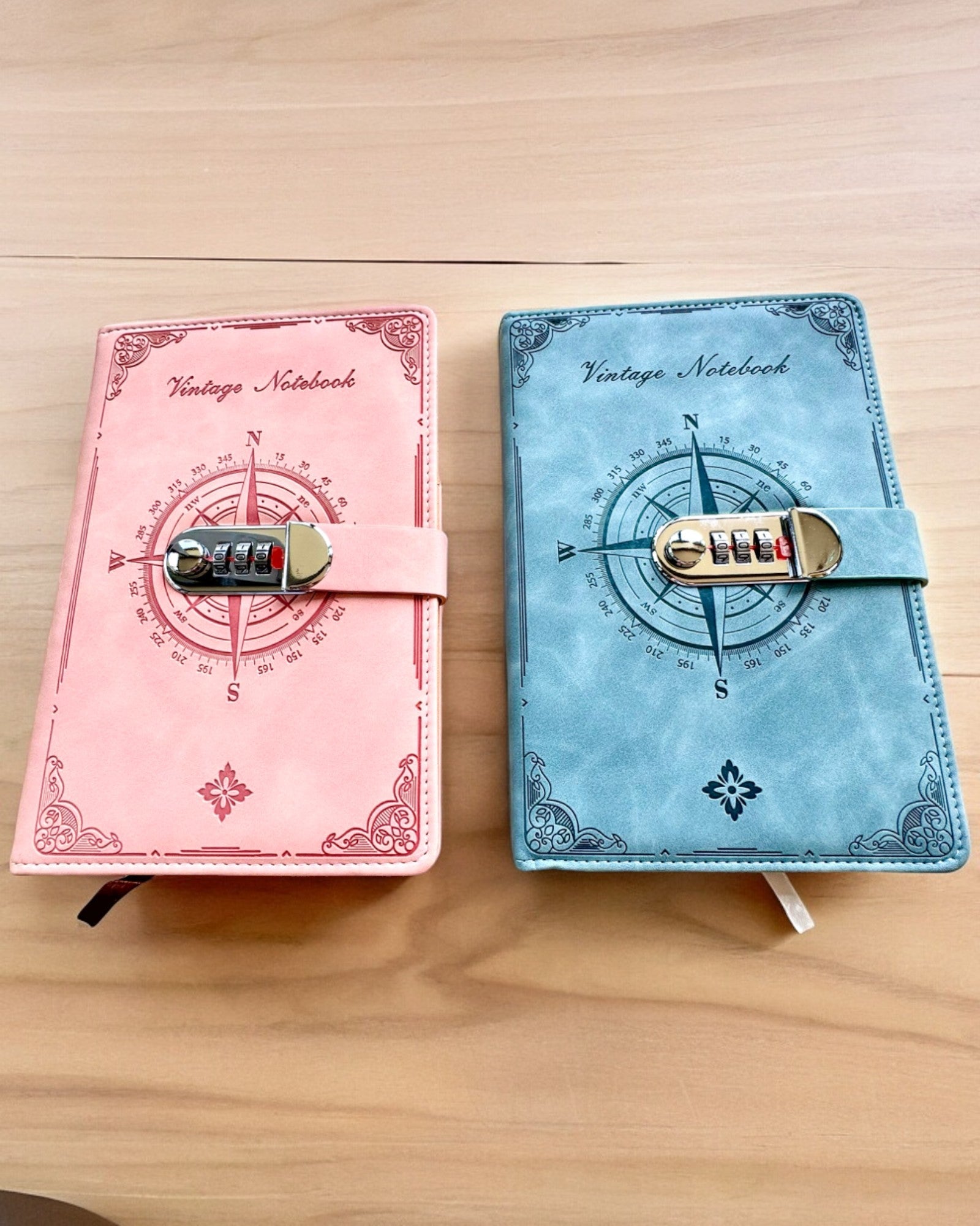 Geheimes Notizbuch A5 Vintage mit Zahlenschloss - Wählen Sie Ihren Stil, Personalisierung mit Gravur als Geschenk