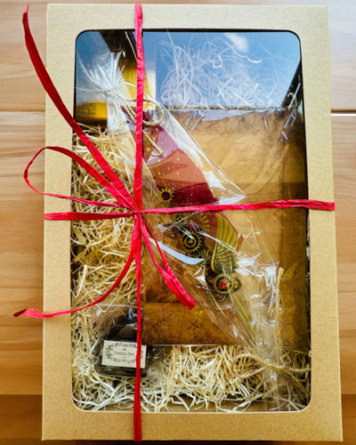 Geschenkset - Gänsefeder Bordeaux-Violett "Steampunk Eleganz" mit Gravurmöglichkeit, als Geschenk