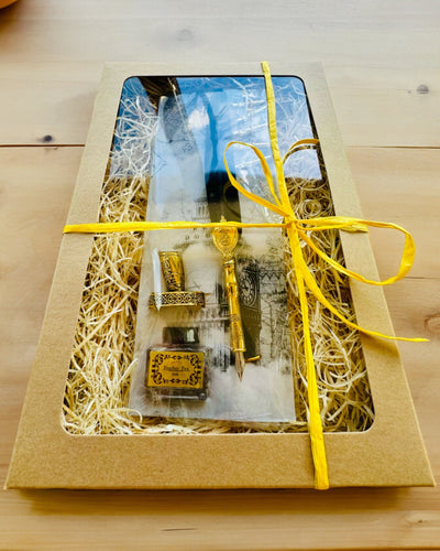 Elegante Gänsefeder mit Zubehörset - Royal Quill, personalisierbar mit Gravur