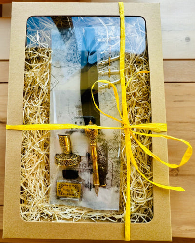 Elegante Gänsefeder mit Zubehörset - Royal Quill, personalisierbar mit Gravur