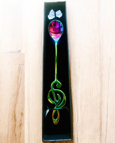 Eleganter Löffel mit Violinschlüssel – Personalisiert als Geschenk, 2 Farbvarianten zur Auswahl