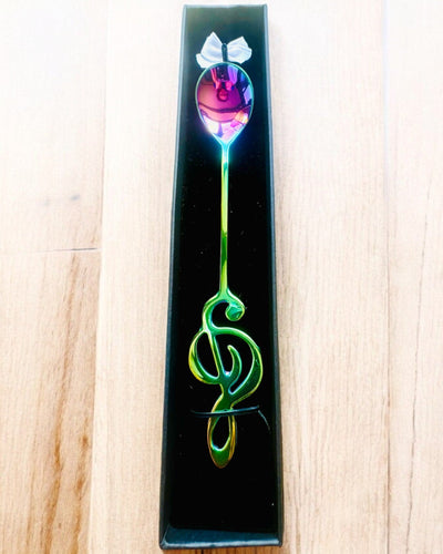 Eleganter Löffel mit Violinschlüssel – Personalisiert als Geschenk, 2 Farbvarianten zur Auswahl