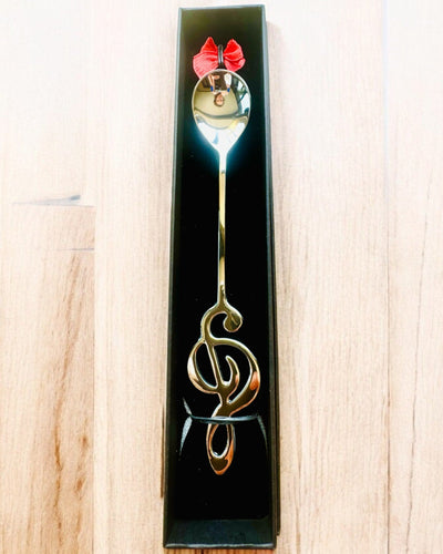 Eleganter Löffel mit Violinschlüssel – Personalisiert als Geschenk, 2 Farbvarianten zur Auswahl