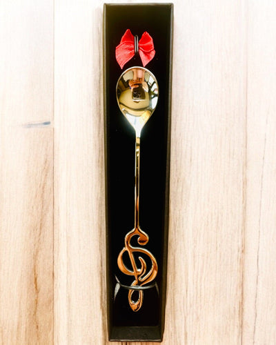 Eleganter Löffel mit Violinschlüssel – Personalisiert als Geschenk, 2 Farbvarianten zur Auswahl
