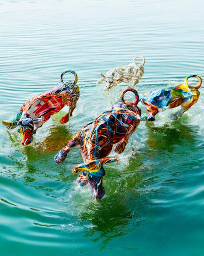 Dekorative Skulptur Stier "BullArt" – Einzigartige Kunst mit Gravuroption - 4 Farbvarianten, als personalisiertes Geschenk