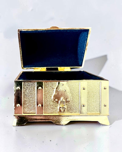 Retro-Metall-Schatztruhe mit Gravur – silberne Kassette 7 x 5 x 5 cm
