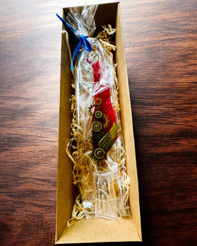 Kalligrafiefeder "Steampunk Eleganz" mit Truthahnfeder - Handgefertigt, 5 Varianten zur Auswahl, Personalisierung mit Gravur als Geschenk