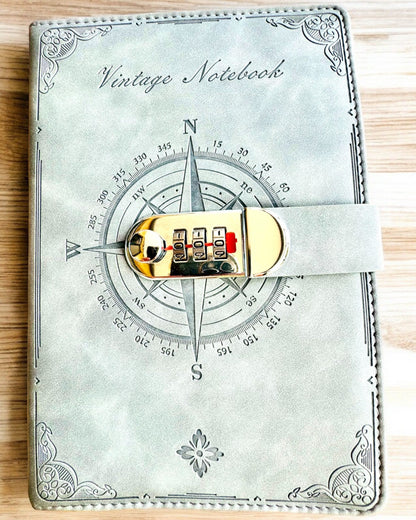 Geheimes Notizbuch A5 Vintage mit Zahlenschloss - Wählen Sie Ihren Stil, Personalisierung mit Gravur als Geschenk