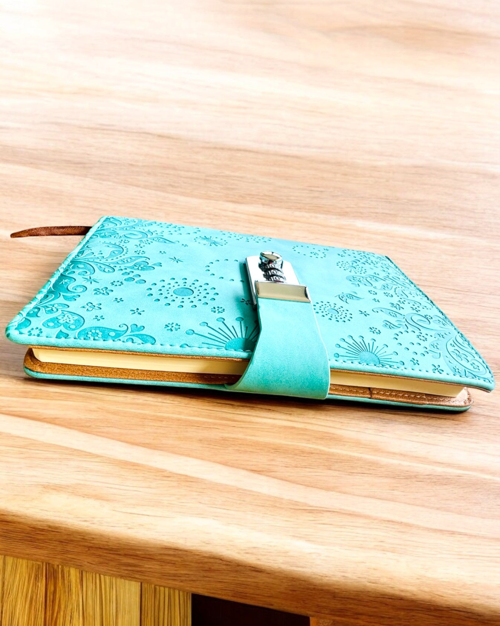 Exklusives Notizbuch, PU-Leder, A5 mit Zahlenschloss - "Secret Journal", Personalisierung mit Gravur