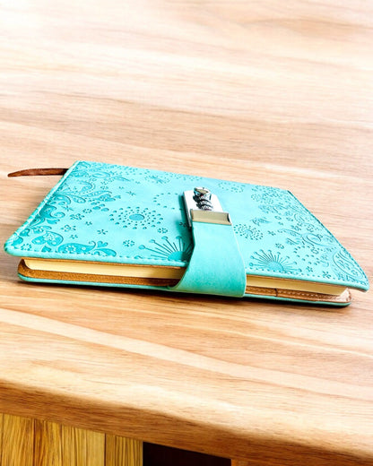 Exklusives Notizbuch, PU-Leder, A5 mit Zahlenschloss - "Secret Journal", Personalisierung mit Gravur