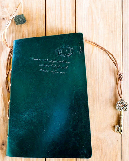 Vintage-Notizbuch "Schlüssel der Vergangenheit" - Gravur als Geschenk möglich, Notizbuch